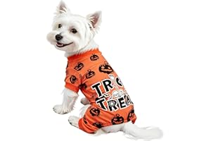 TBAMTBW Pijamas Halloween Perro,Disfraz Halloween Perro,Ropa Perros Halloweens,Halloweens Perros Pijamas Calabaza,Monos con Pies Cachorros, Pijama para Cachorro Pequeños y Medianos Gato S