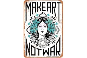 TARIKA Make Art Not War Boîte en étain avec citations inspirantes 20,3 x 30,5 cm