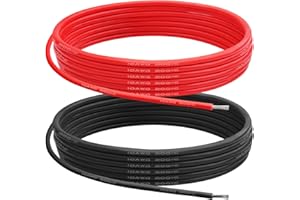 YUSVWKJ 10 AWG Gauge Silicone Wire Electrical Cable（3m red &3m black） Soft & Flexible 0.08 mm Tinned copper core High temperature resistant silicone wire For Arduino Projects, RC Cars, Boat, Drones etc.