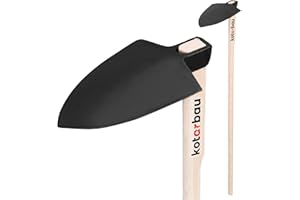 KOTARBAU® Azada de jardín de 210 mm de acero forjado con mango de madera, herramienta de jardín, azada de malas hierbas, gancho para plantas, accesorios de jardín, herramientas de mano para el cuidado