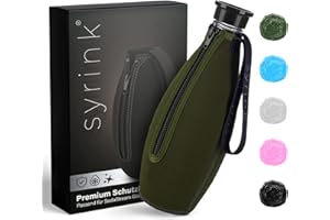 ‎SYRINK SYRINK® Schutzhülle kompatibel mit SodaStream Glasflasche [100% PASSEND] Neopren Schutzhülle & Outdoor Flaschenkühler Glasflaschen für SodaStream Crystal 2.0 | schützt vor Bruch & Kratzern
