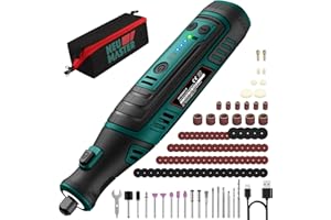 Multifunktionswerkzeug Akku - NEU MASTER 8V 2.0Ah Akku Rotationswerkzeug mit 117 Stück Zubehör, LED Light und 5-Gang, Multifunktionswerkzeuge Set zum Bohren, Gravieren, Polieren, Schleifen