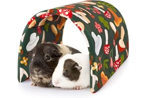 Hedgeink Guinea Pig Tunnel Rabbit Tunnels and Hides Rabbit Hideaway, Washable Guinea Pig House Toys Accessories Hamster House for Chinchilla Ferret Bunny Small Animals, Mushroom