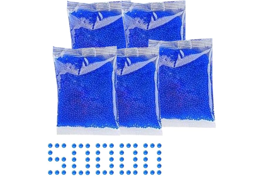 Gel Blaster Ammo, 50000 Pcs Refill Gel Balls, 7-8 mm Gel Blaster Bullets for Gel Blaster Gun, Gel Gun Ammo Refill for Teenagers and Adults 14+