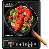 Piano cottura a induzione, piano cottura a induzione singolo AMZCHEF, 2000W Max con 10 livelli di temperatura e potenza, semp