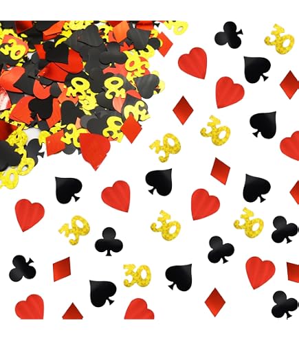 Confettis De Poker Casino Sursurprise - Paillettes Rouge Noir Or Pour Soirée Las Vegas
