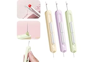 JClorix 2-in-1 Needle Threader & Seam Ripper Set, 3 Pieces Automatic Threading Aid for Sewing Machines & Hand Sewing, Ideal for Seniors, Sewing Enthusiasts & DIY Projects