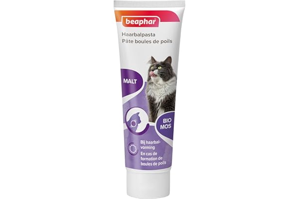 BEAPHAR – Pâte Anti Boules de Poils au Malt pour Chat – Aliment complémentaire – Favorise l'évacuation Naturelle des Boules de Poils – Meilleure santé intestinale – Malt & Bio-MOS – Tube 100 g