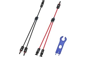 WOODGUILIN Y Solar Steckers | 10AWG 30A IP68 40cm | 1 zu 2 Parallelkabel für Solarpanel (M/FF & F/MM, 1 Paar)