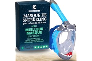 Khroom Masque de Plongée et de Snorkeling pour Enfants dès 3 Ans | Certifié sans Risque de CO2 par TÜV | Masque Intégral avec Tuba | Confort et Sécurité pour la Plongée