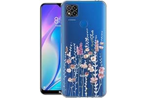 Kaywzo Funda para Xiaomi Redmi 10C,Transparente TPU Carcasa con Patrones de Flores Pintadas,Ultra Delgado Mujeres Silicone Phone Protección Case Cover-3