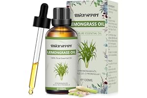 MIGCAPUT Citrongräs Eterisk Olja 100ML, 100% Naturlig Aromaterapi Eteriska Oljor, Terapeutisk Kvalitet Citrongräsolja för Diffusor Luftfuktare, SPA, Massage