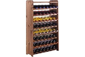 VINCASA Optiplus - Botellero (modelo 2, para 56 fl, madera, barnizado), color marrón