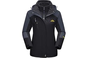 TACVASEN Women's 3-IN-1 Jackets Waterproof Fleece Jacket Outdoor Skiing Snowboarding Coat