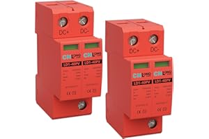 CNLonQcom DC Überspannungsschutz PV Anlage 2 Stück DC1000V 20KA ~ 40KA 2P T2 Überspannungsableiter Für Solar-Photovoltaik 35mm DIN-Schienenmontage