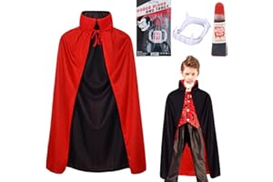 Winwild Costume da Vampiro di Halloween per Bambini e Ragazzi - Mantello da Dracula