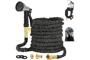 AVYVI 100FT Hose Pipe Expandable Garden Hose, Flexible Garden Hose with 3 Layer Latex cores,8 Function Spray Hose Nozzle, 3/4" Solid Brass Connectors,Portable Garden Hose for Gardening Lawn Car Pet Washing