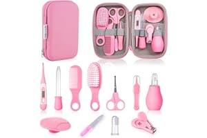 Lictin 12pcs Trousse de Soin Bébé, Trousse de Toilette Bébé, Bébé Naissance, Trousse de Soin Bébé Naissance, Sans BPA pour les Voyages et la Maison