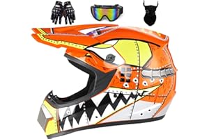 MTQCBDHY Full Face Motocross Helmet for Kids and Adults - MTB Motorcycle Dirt Bike With Goggles, Gloves and Mask - Youth ATV Off Road BMX Protection