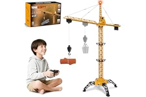 Herenear RC Wieżowy dźwig dla dzieci, zdalnie sterowany dźwig, obrót o 680°