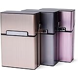 LAOYE 3pcs Zigarettenbox Metall mit Magnetverschluss, Zigarettenetui aus Alu für Zigarettenschachtel, Leichter edeler Zigaret