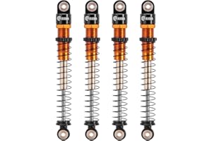 INJORA 51mm Stoßdämpfer-Doppellauf Dämpfer mit Langem Federweg für Axial AX24 SCX24 Upgrade 1/24 RC Crawler, Schwarzes Gold