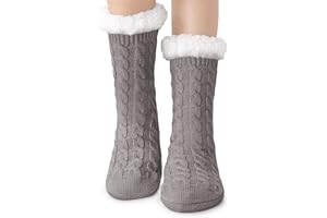 Effeet Warme Kuschelsocken Stoppersocken für Damen, Flauschige Dicke Antirutschsocken, Geschenke für Frauen Winter Weihnachtssocken Hüttensocken Damen 36-42