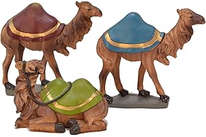 Aries Boutique Juego de 3 Camellos de 9,7 cm: Adornos Navideños, Pequeñas Figuras Religiosas, Camellos Sabios