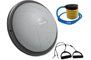 ‎LACERS Lacers Petrolline Balance Halbkugel mit Widerstandsbändern und Pumpe - Balanceboard/rutschfester Balloberfläche/Gymnastikball für Yoga, Fitness, Krafttraining & Gleichgewichtstraining