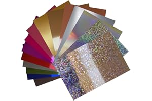 ASENME Mega paquete de cartulinas metalizadas, 15 colores tamaño A4 Cartulinas (15 Colores, A4/15 Unidades)