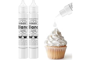 HXDZFX Colorant Alimentaire Gel Blanc - Gel Icing Color Set, Décoration de Gâteau, Pâtisserie, Beignets, Crème Glacée, Macaron - 30ml×2 Bouteilles