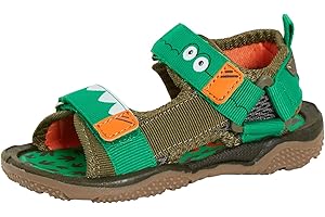 LORA DORA Boys Crocodile Sports Sandals Infants Kids Easy Fasten Croc Flat Open Toe Beach Summer Shoes