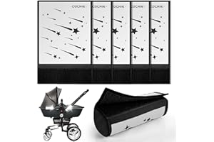 COCHIE Zestaw 5 uniwersalnych odblasków bezpieczeństwa z zapięciem na rzepy do wózków, rowerów, przyczep i wielu innych, wzór meteoru, żelaznych