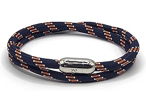 KAROO EARTH JEWELLERY Rope Bracelet | Unisex Braided Paracord Nautical Double Wrap Bracelet with strong Magnetic Clasp | Waterproof surfer bracelet