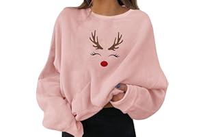 GENERISCH Weihnachts Pullover Damen Weihnachtspulli Damen Christmas Oberteils Weihnachten Sweatshirt Lustig weihnachtspulli Xmas Pulli Warmes Print Langarmshirt Drucken Bluse Sweater T-Shirt 2025