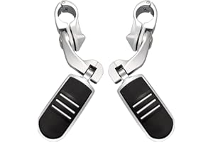 Hokuotolite Estriberas ajustables en ángulo corto, estriberas de carretera de 1.25 pulgadas para Harley Touring Electra Road Glide Road King Street Glide Softail Sportster