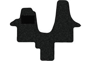 ‎ALPHA-TEX PRODUKTIONS- UND HANDELS GMBH Fußmatten passend für VW T5 Typ 7E, 7J, 7H 2-Sitzer (Baujahr 2003-2015), Robust anthrazit | 1-TLG | Umrandung hellblau