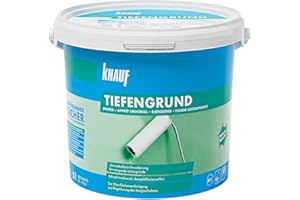 ‎KNAUF Knauf Tiefengrund, tiefenwirkende Grundierung für saugende Untergründe – Primer, Haft-Vermittler zum Auftragen von Farbe und Schutz – gebrauchsfertig, lösemittelfrei und schnell trocknend, 5-l