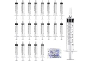 WINBEST 24 strzykawki 10 ml, strzykawki 10 ml, z nasadką, sterylna strzykawka dozująca, bez igły, jednorazowe strzykawki 10 ml, do nawadniania roślin, małych zwierząt domowych, laboratorium naukowe