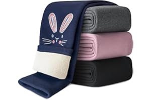 Domee Leggings Chaud Polaire Pantalon Hiver Thermique Coton Fille Broderie de Lapin