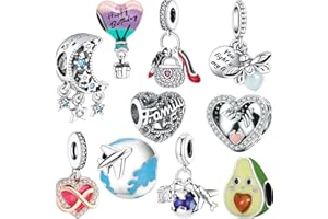 WINRARO 10PCS Charms Kompatibel mit Pandora Charms Armband Halskette, Charms für Armbänder für Frauen, Perfektes Schmuckgeschenk für Frauen, Ideal für Weihnachten, Geburtstagsfeiern, Muttertag.