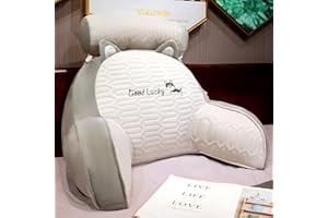 LANPEW poduszka do czytania, poduszka na plecy z podłokietnikami, poduszka do czytania, do łóżka, na krzesło, oparcie, poduszka pod plecy, prezent do czytania, pracy i zabawy (tkanina lateksowa