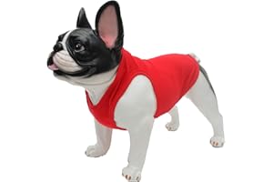 Lovelonglong 2019 Summer Pet Clothing, Dog Clothes Blank T-Shirts Ribbed Tanks Top Thread Vests for Bulldog Pit Bull Dogs 100% Cotton Red XXL