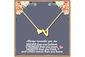 Sranich Heart Initial Necklace Gifts for Women Sister Girls,14K Gold-Plated Necklace,Adjustable Personalized Alphabet Letter Pendant,A-Z Alphabet Pendant Necklaces