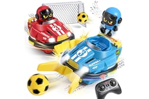 FRUSE Auto Tamponneuse Télécommandé,2.4 GHz Voiture Telecommandé Enfant,Voiture Télécommandée avec Musique et Lumière,Voiture de Football Télécommandée,Jouet Enfant 3 4 5 6 Ans Garçon Fille Cadeau