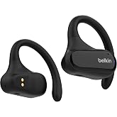 سماعة رأس لاسلكية للأذن الخارجية Belkin SoundForm ClearFit (أسود) &ndash; تصميم رياضي خفيف الوزن، مقاوم للماء IPX5، راحة طويلة الأمد،