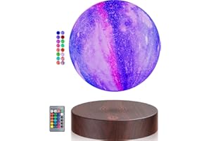 UVEHAS Levitierende Galaxie Mond Lampe, 16 Farben magnetische Levitation 3D-Druck Mond LED-Licht mit Fernbedienung, schwebend und Spinnen in der Luft Nacht Lichter für Raumdekoration, Weihnachten Geschenke
