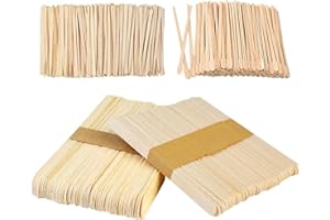 Acboor Holzspatel, 600 Stück Holzspatel Waxing 4 Arten Sortiert Wachs Spatel Holzwachs Applikatorstifte Holzstäbchen Holzmundspatel zur Haarentfernung Augenbrauen Lippen Achselhöhle Körper