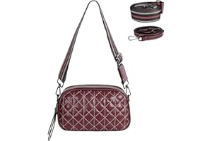 Geestock Leather Cross Body Bag Women, Over Shoulder Bags for Ladies with Two Adjustable Wide Strap, Versatile Women's Cross-body Bags with Multiple Pockets for Shopping Travel Working (Red)