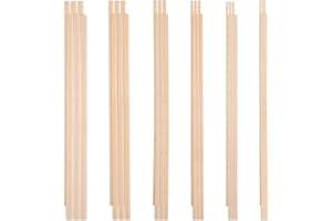 OLYCRAFT 36 Varillas de Madera de 3 mm, 4 mm, 5 mm, 6 mm, 8 mm, 10 mm, Tacos de Haya Redondos para Manualidades